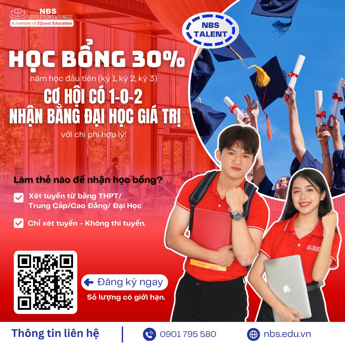 Học bổng NBS Talent giảm 30% toàn bộ chương trình học